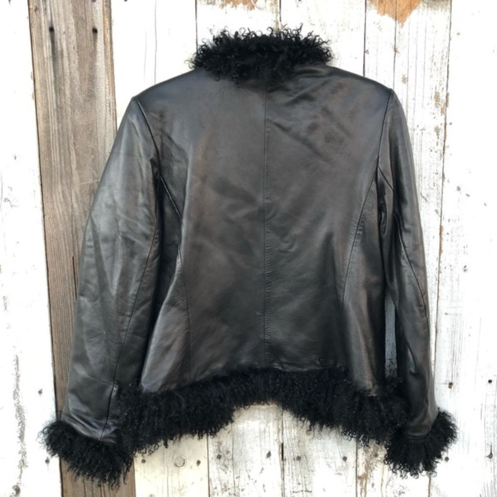 Vintage Faux Leather Y2K 90s Furry Jacket - Picture 5 of 15